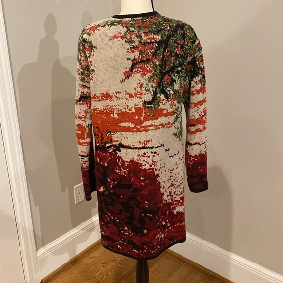 J Jill wearever cardigan floral duster layering sleek button closure boxy - Picture 10 of 14